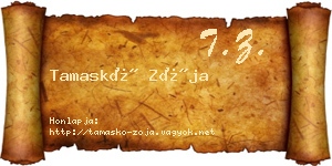 Tamaskó Zója névjegykártya